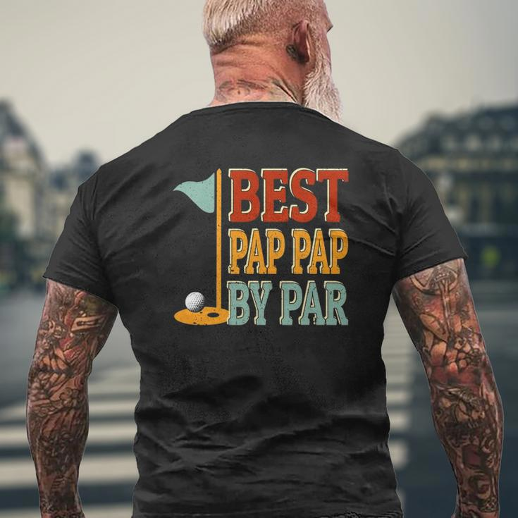 Vintage Best Pap Pap By Par Golf Father's Day Papa Grandpa Mens Back Print T-shirt Gifts for Old Men