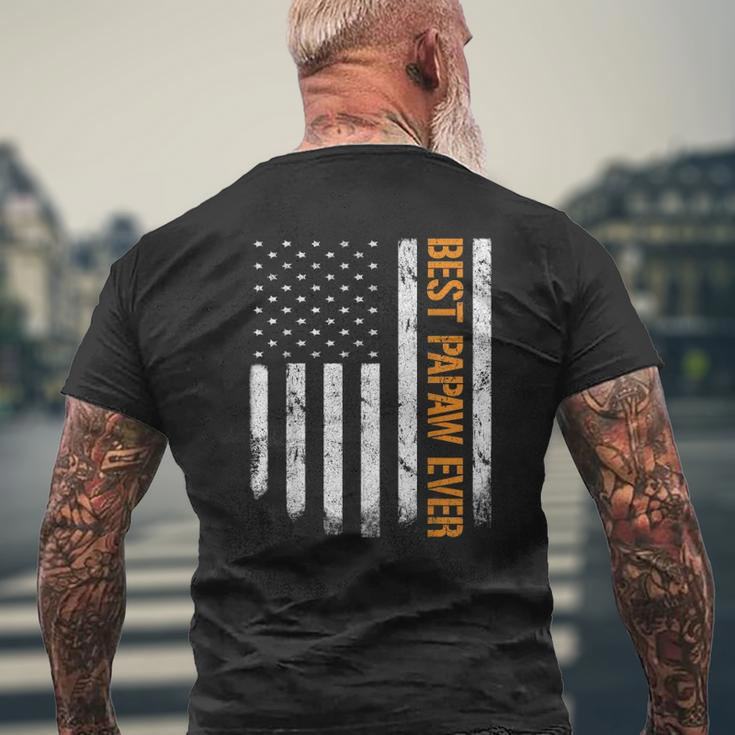 Vintage Best Papaw Ever American Flag Father Day Grandpa Mens Back Print T-shirt Gifts for Old Men
