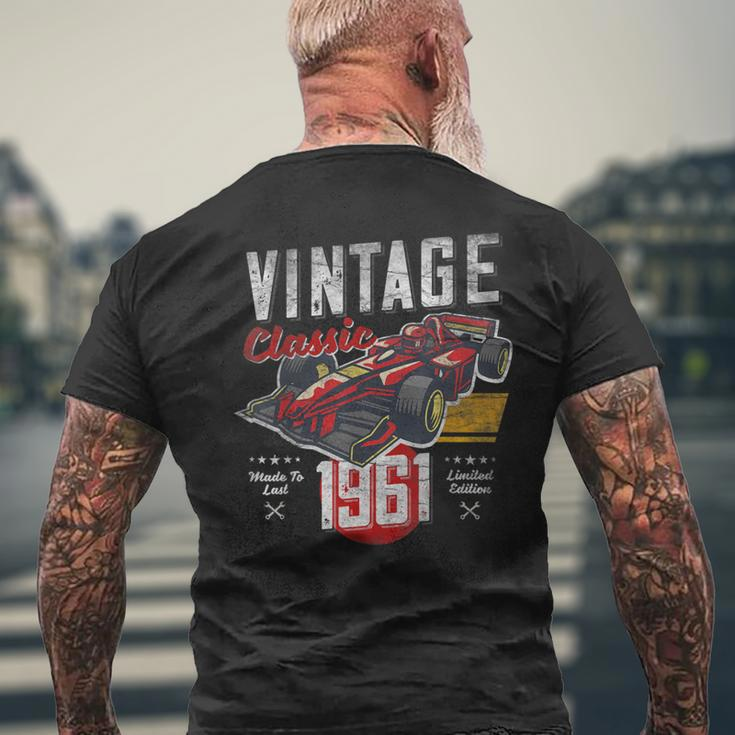 Vintage Born 1961 60Th Birthday Grand Prix Race Car Men's T-shirt Back Print Gifts for Old Men