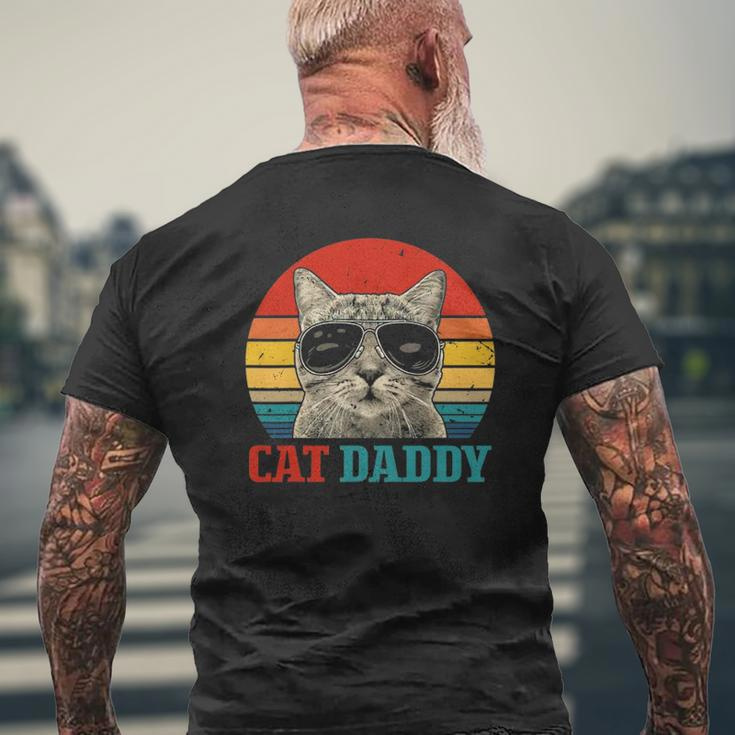 Vintage Cat Daddy Cat Father Husband Cat Lover Animal Lover Mens Back Print T-shirt Gifts for Old Men