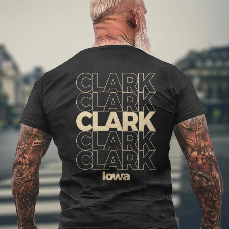 Vintage Clark Iowa Repeating Text Men's T-shirt Back Print Gifts for Old Men