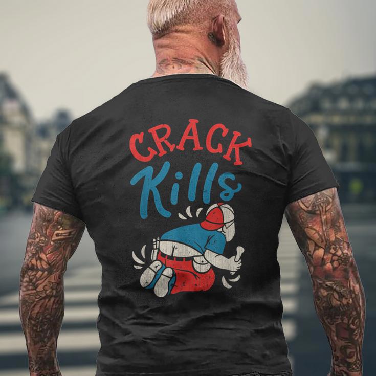 Vintage Crack Kills Plumber Men's T-shirt Back Print Gifts for Old Men