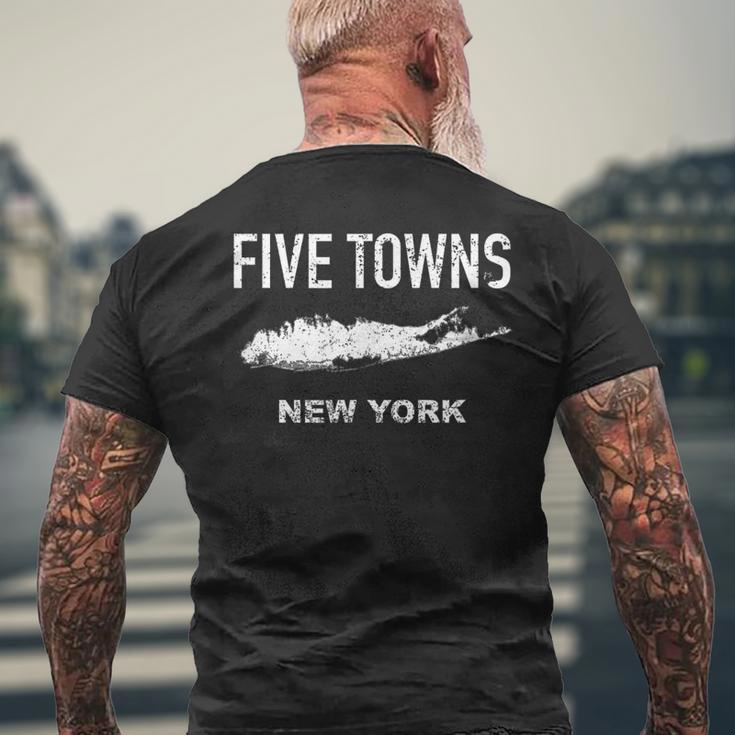 Vintage Five Towns Long Island New York Men's T-shirt Back Print Gifts for Old Men