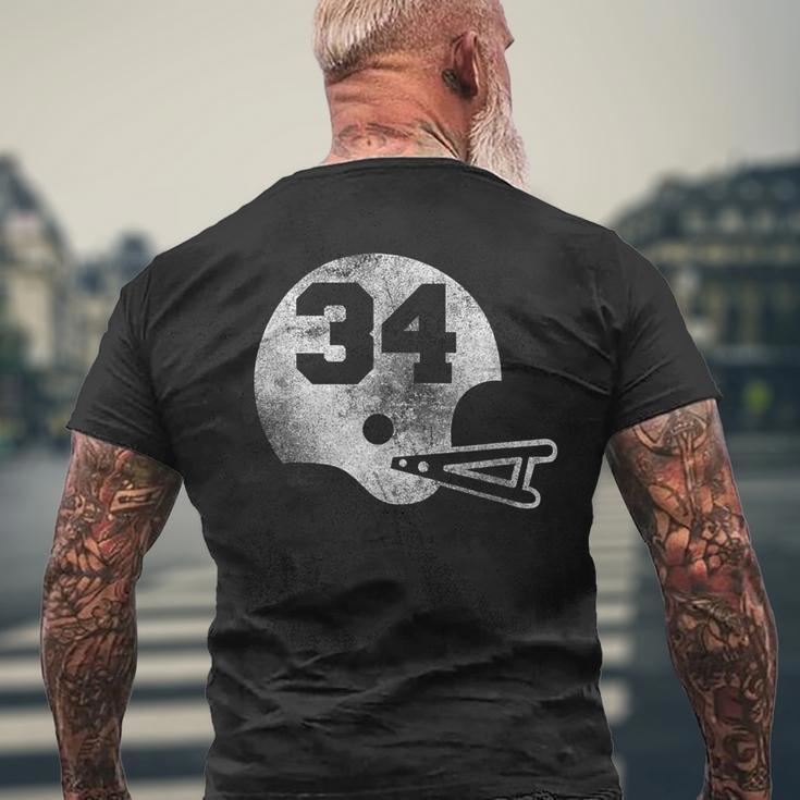 Vintage Football Jersey Number 34 Player Number Men's T-shirt Back Print Gifts for Old Men