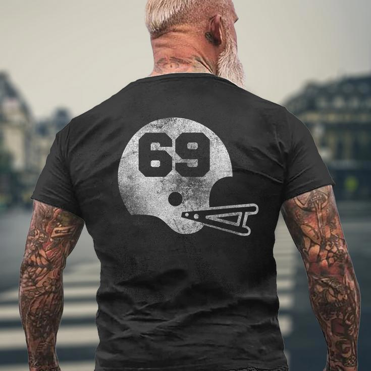 Vintage Football Jersey Number 69 Player Number Men's T-shirt Back Print Gifts for Old Men