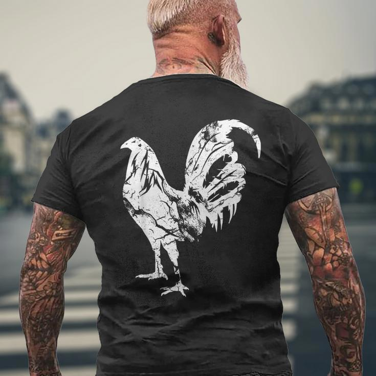 Vintage Game Fowl Rooster Gallero Distressed Men's T-shirt Back Print Gifts for Old Men