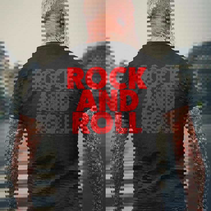 Vintage Grunge Old Rock & Roll Music Rock And Roll Camiseta Hombre Estampado Espalda Regalos para ancianos