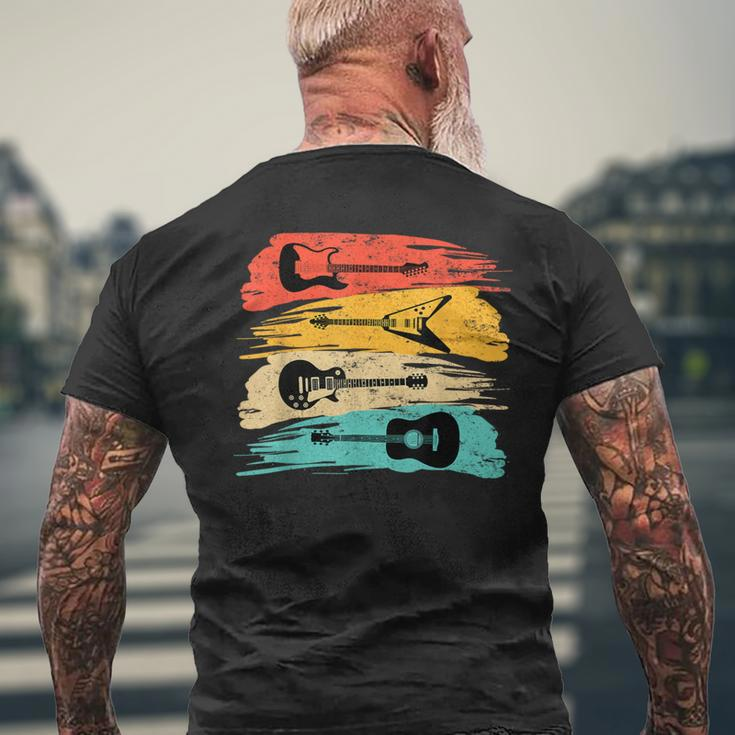 Vintage Guitarist Retro Musician Pick Men's T-shirt Back Print Gifts for Old Men