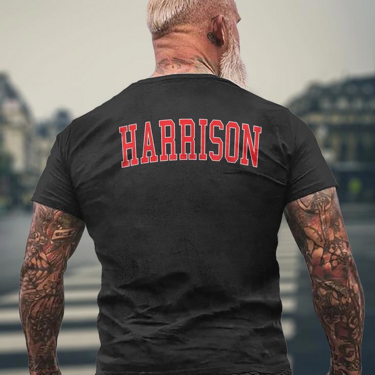 Vintage Harrison Ar Distressed Red Varsity Style Men's T-shirt Back Print Gifts for Old Men