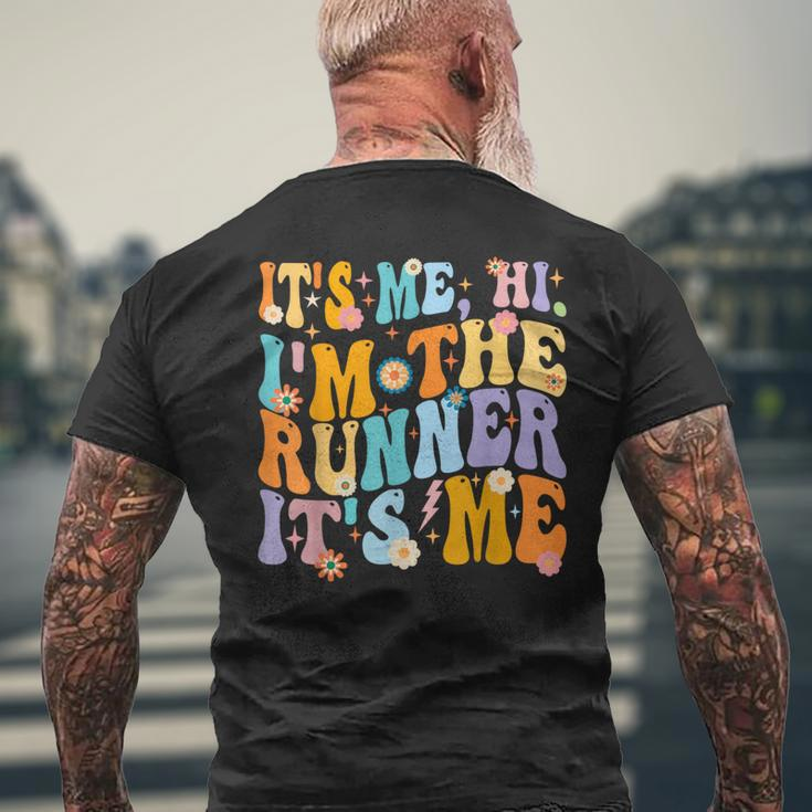 Vintage It's Me Hi I'm The Runner It's Me Men's T-shirt Back Print Gifts for Old Men