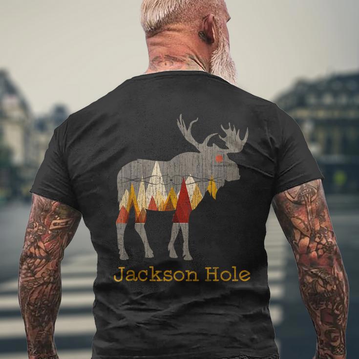 Vintage Jackson Hole Wyoming Moose Men's T-shirt Back Print Gifts for Old Men