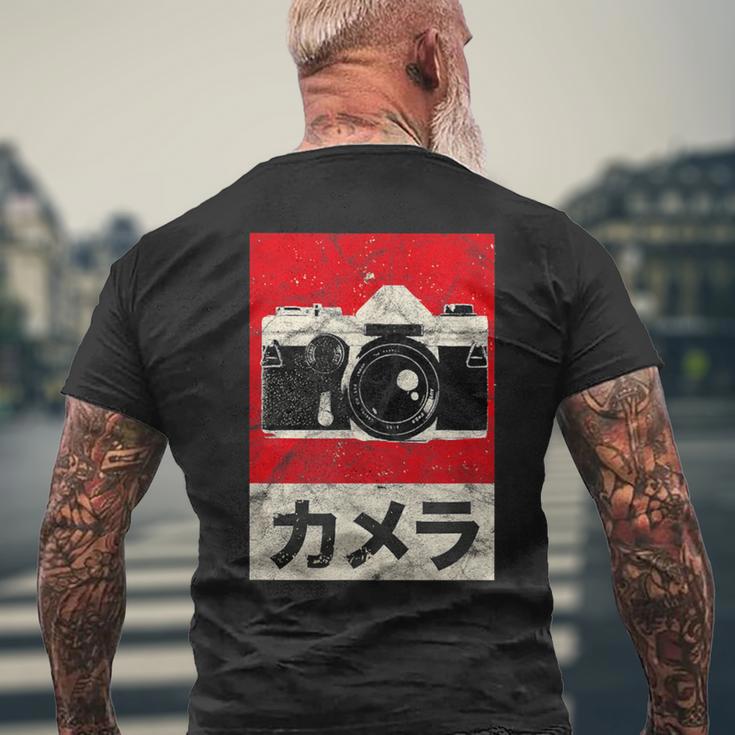 Vintage Japanese Analog Slr Camera Retro Photographer Film Men's T-shirt Back Print Gifts for Old Men