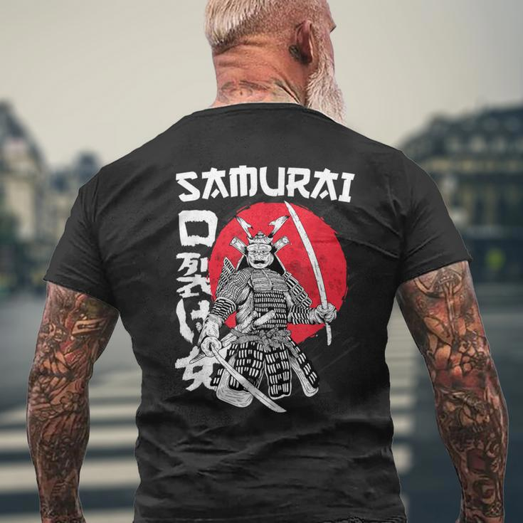 Vintage Japanese Samurai Retro Kanji Warrior Japan Sword Men's T-shirt Back Print Gifts for Old Men