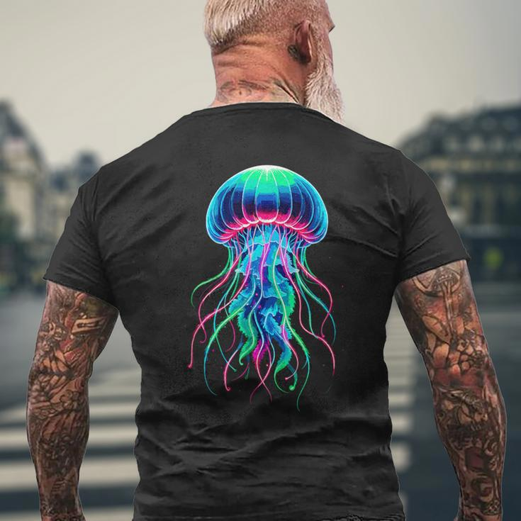 Vintage Jellyfish Scuba Diving Jellyfish Beach Jelly Fish Men's T-shirt Back Print Gifts for Old Men