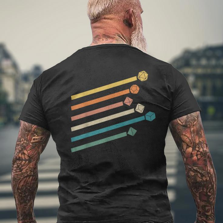 Vintage Minimalist Geeky Polyhedral Falling Retro Rainbow Men's T-shirt Back Print Gifts for Old Men