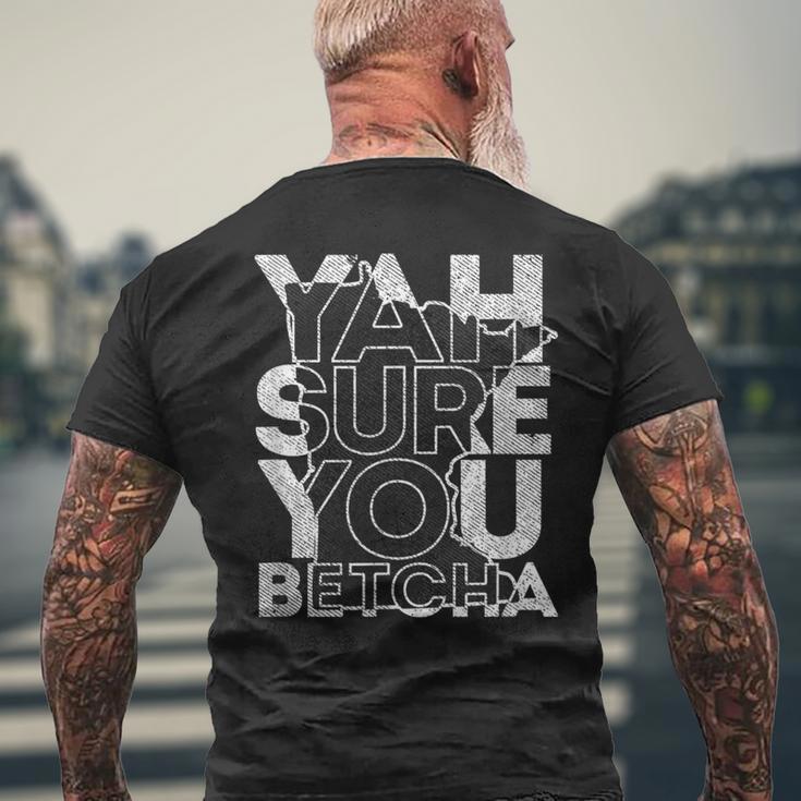 Vintage Minnesota Yah Sure You Betcha Native Slang Men's T-shirt Back Print Gifts for Old Men