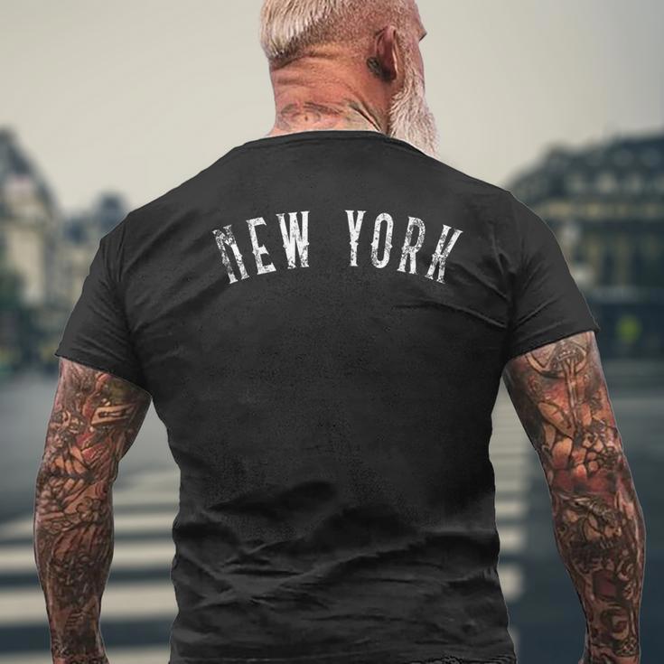 Vintage New York Distressed Text Ny Apparel Men's T-shirt Back Print Gifts for Old Men