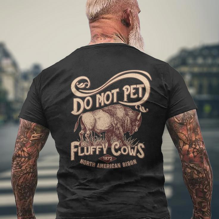Vintage Do Not Pet The Fluffy Cows Mens Back Print T-shirt Gifts for Old Men