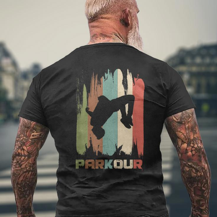 Vintage Parkour Freerunner Retro Parkour Runner T-Shirt mit Rückendruck Geschenke für alte Männer