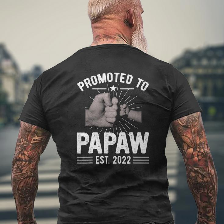 Vintage Promoted To Papaw 2022 Fathers Day New Grandpa Mens Back Print T-shirt Gifts for Old Men