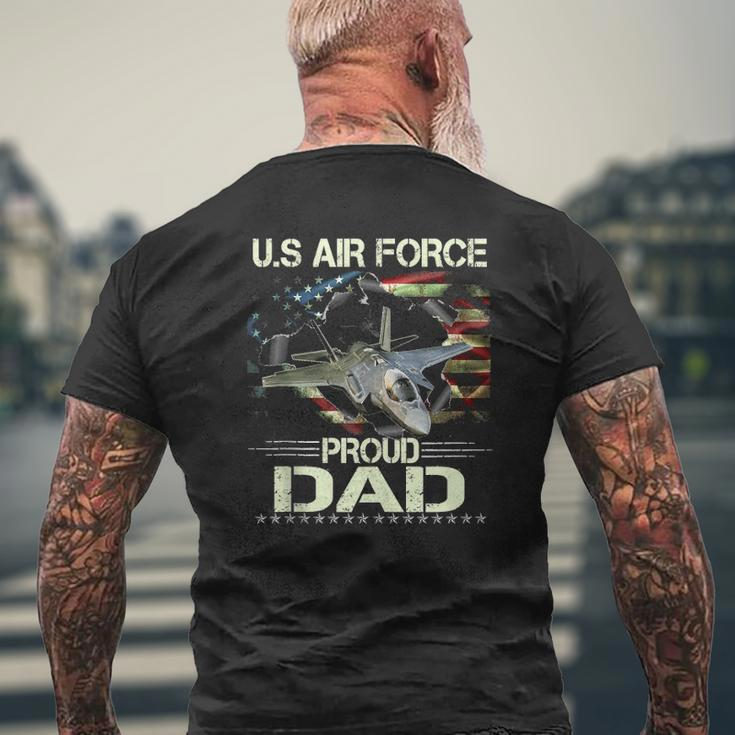 Vintage Proud Dad Us Air Force Flag Usaf Tank Top Mens Back Print T-shirt Gifts for Old Men