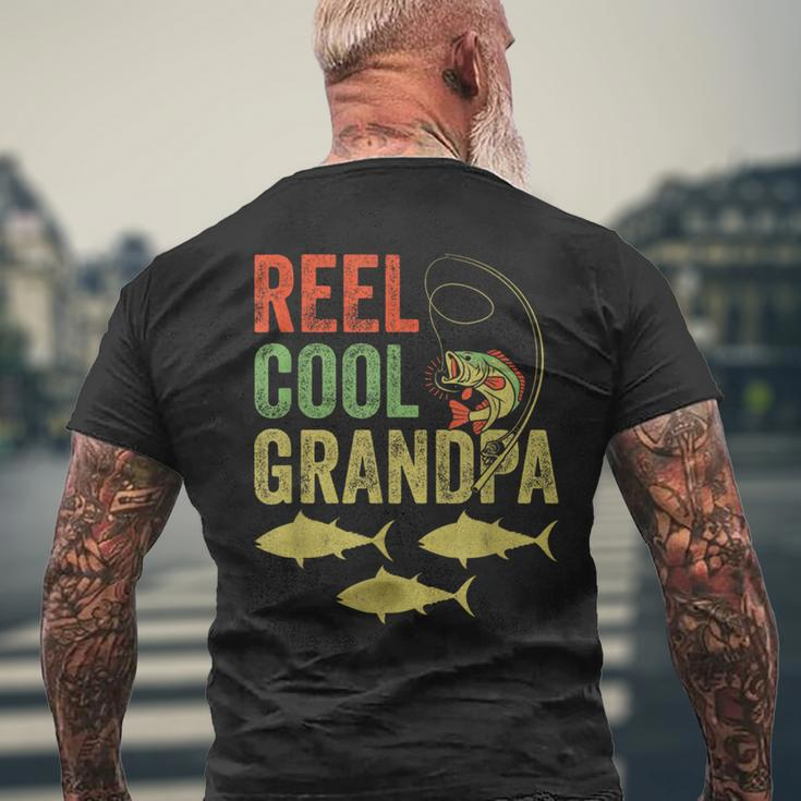 Vintage Reel Cool Grandpa Father's Day Grandfather Fishing Men's T-shirt Back Print Gifts for Old Men