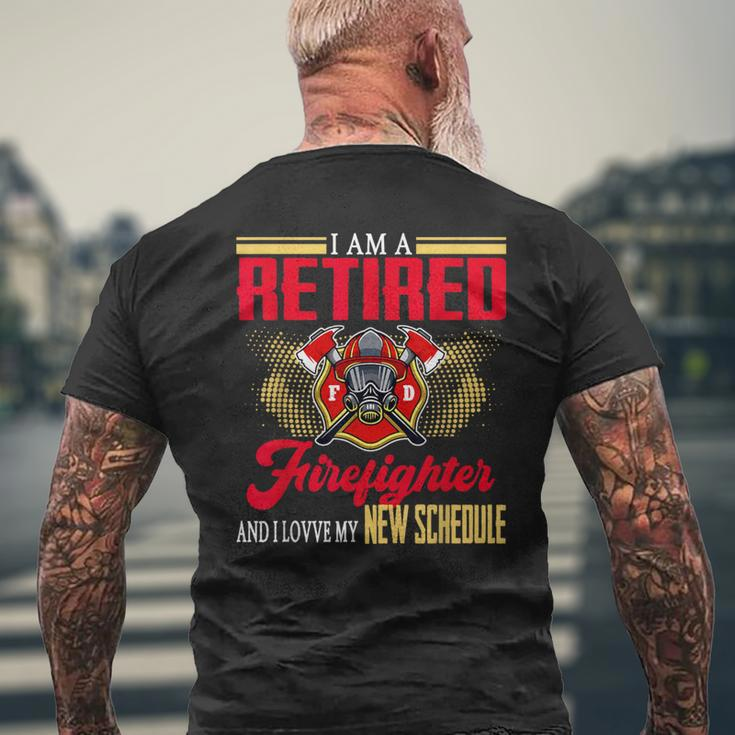 Vintage I Am Retired Firefighter And I Love My New Schedule Men's T-shirt Back Print Gifts for Old Men