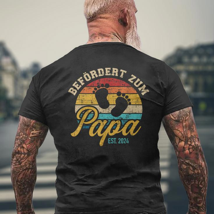 Vintage Retro Befördert Zum Papa 2024 T-Shirt mit Rückendruck Geschenke für alte Männer