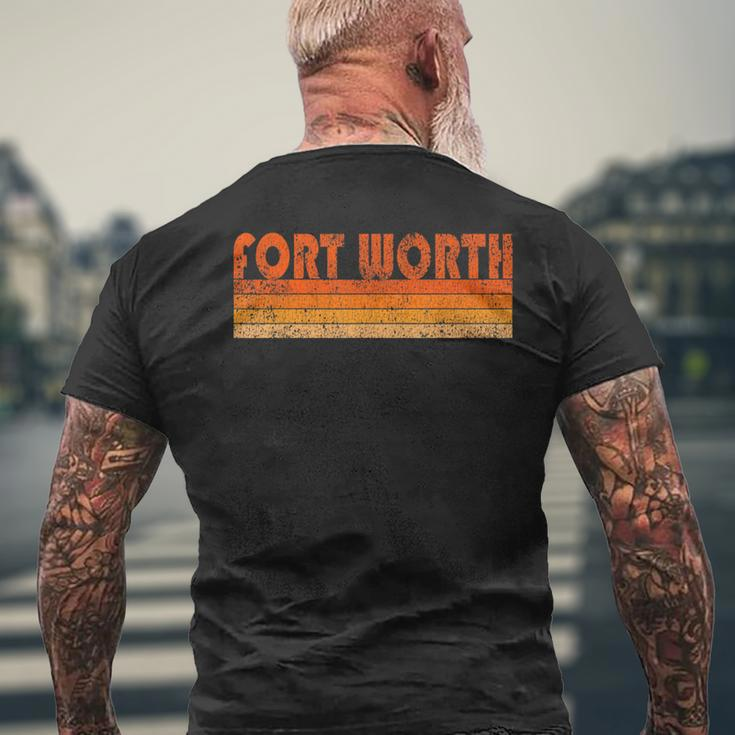 Vintage Retro Fort Worth Texas Men's T-shirt Back Print Gifts for Old Men