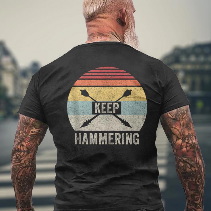 Vintage Retro Keep Hammering Archery Motivational Men's T-shirt Back Print Gifts for Old Men