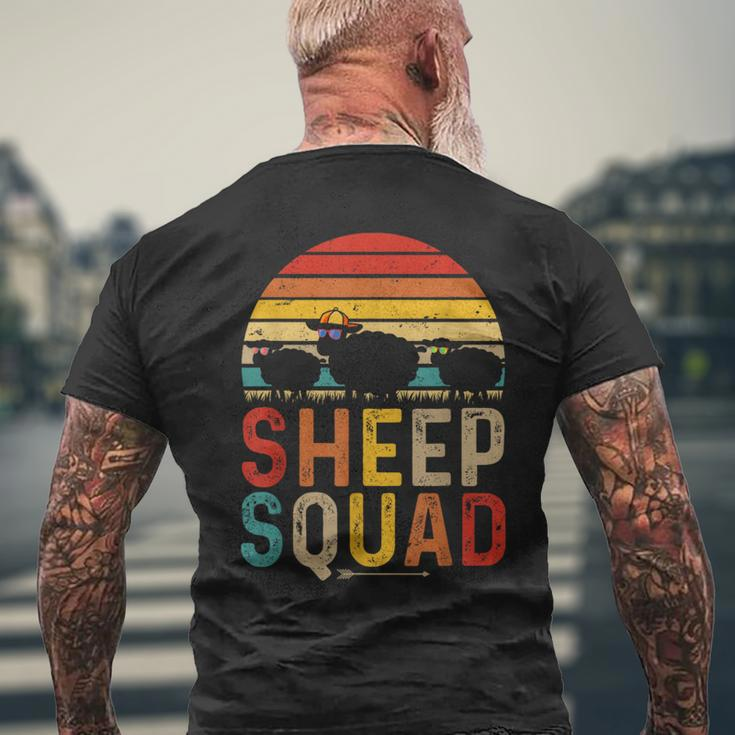 Vintage Retro Sheep Squad Sheep Wearing Sunglasses Farm Men's T-shirt Back Print Gifts for Old Men