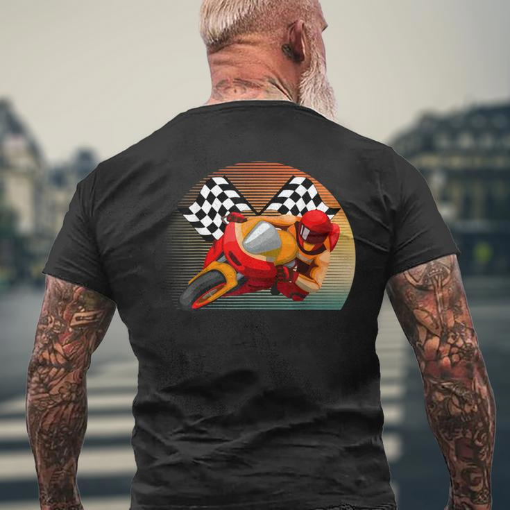 Vintage Retro Style Motorbike Moto Gp Sport Racing Fan Men's T-shirt Back Print Gifts for Old Men