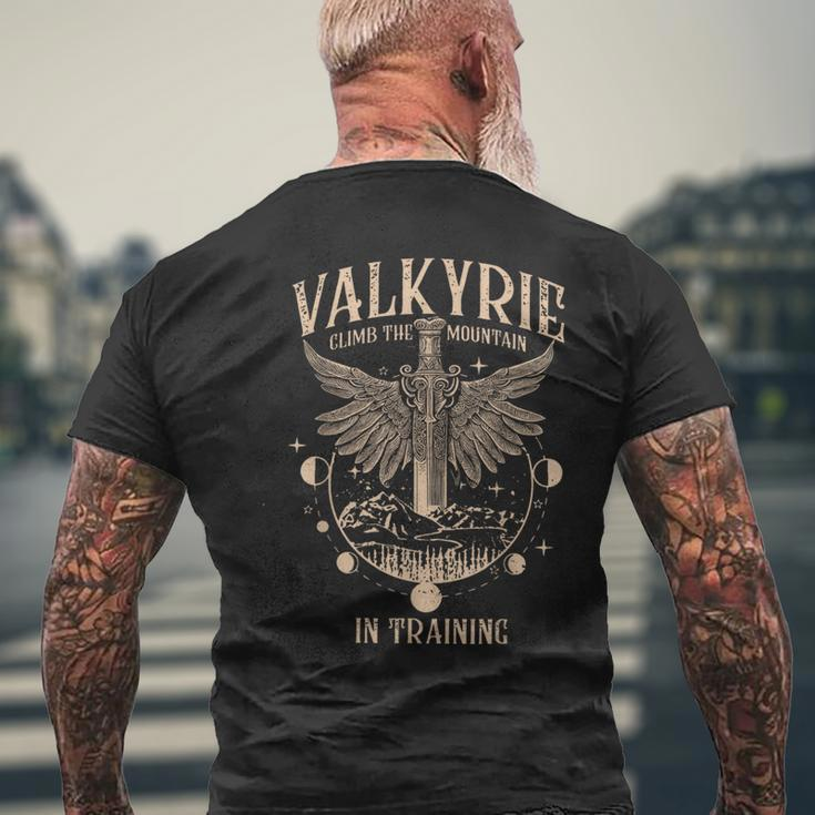 Vintage Retro Valkyrie Climb The-M0untain In Training Men's T-shirt Back Print Gifts for Old Men
