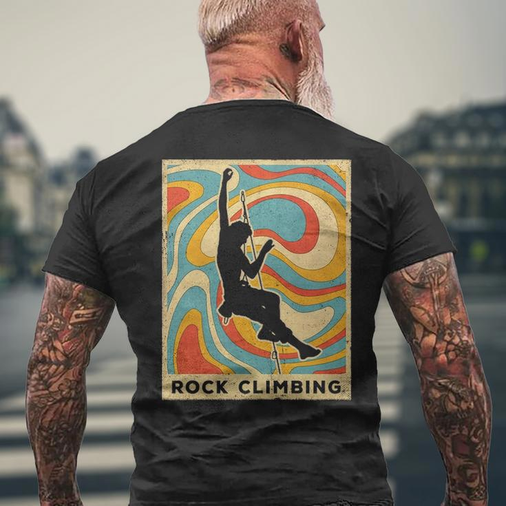 Vintage Rock Climbing Sport Retro Poster Men's T-shirt Back Print Gifts for Old Men