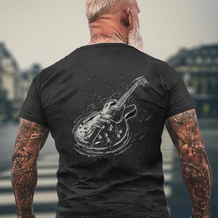 Vintage Rock Music Lover Distressed Guitar Rocker Spirit Men's T-shirt Back Print Gifts for Old Men