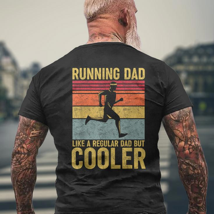 Vintage Running Dad Marathon Runner Father's Day Men's T-shirt Back Print Gifts for Old Men