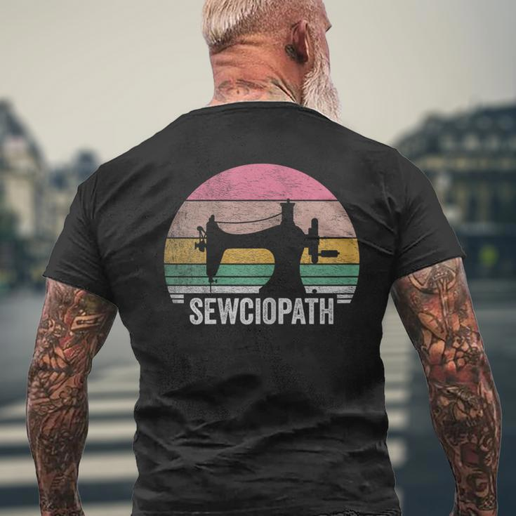Vintage Sewciopath Sewing Lover Quilter Sewing Machine Men's T-shirt Back Print Gifts for Old Men