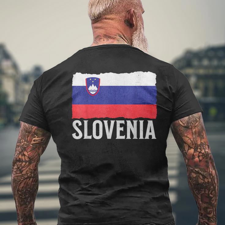 Vintage Slowenien Slowenien Flagge Slowenien Pride Herren Damen T-Shirt mit Rückendruck Geschenke für alte Männer