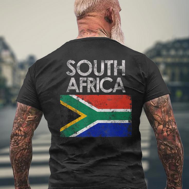 Vintage South Africa African Flag Pride Men's T-shirt Back Print Gifts for Old Men