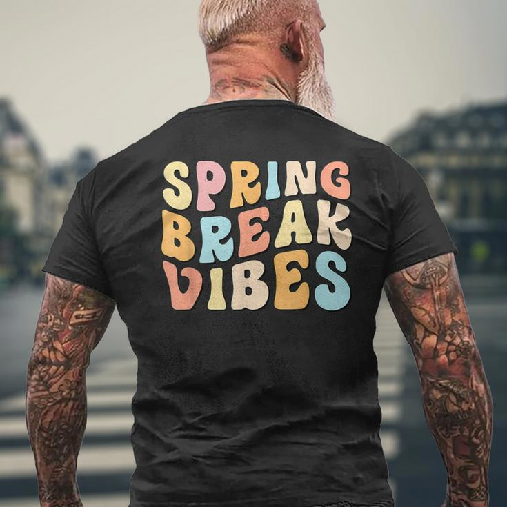 Vintage Spring Break Vibes Cute Spring Vacation Teacher Men's T-shirt Back Print Gifts for Old Men