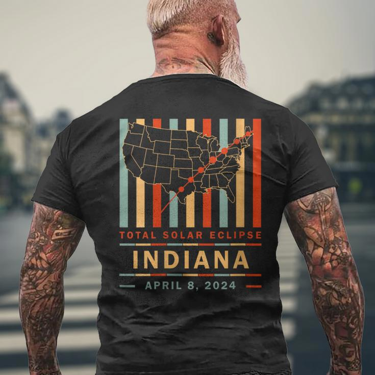 Vintage Total Solar Eclipse 2024 Indiana Men's T-shirt Back Print Gifts for Old Men