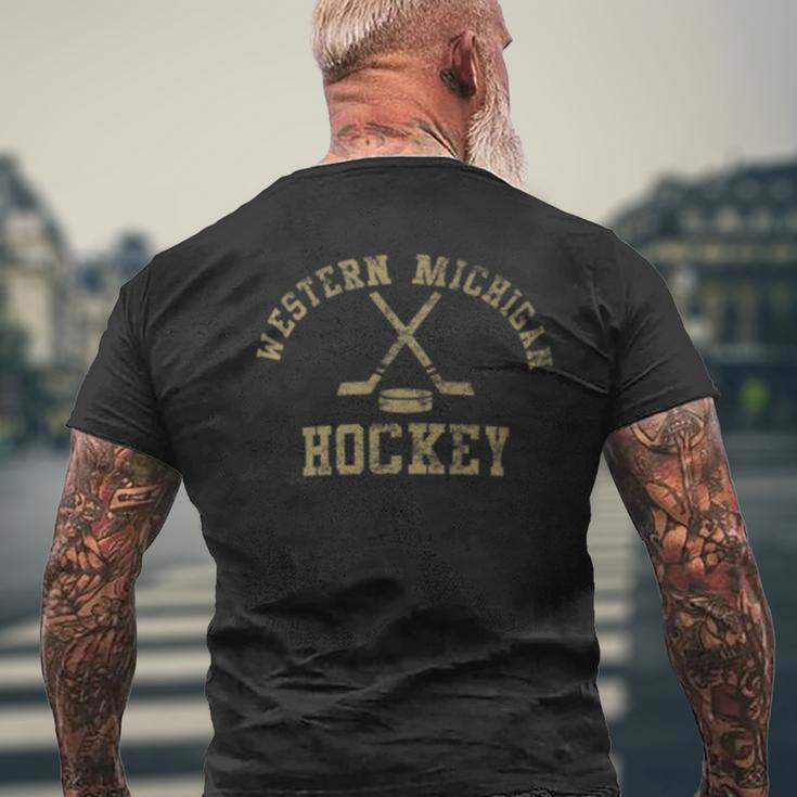 Vintage Western Michigan Hockey Men's T-shirt Back Print Gifts for Old Men