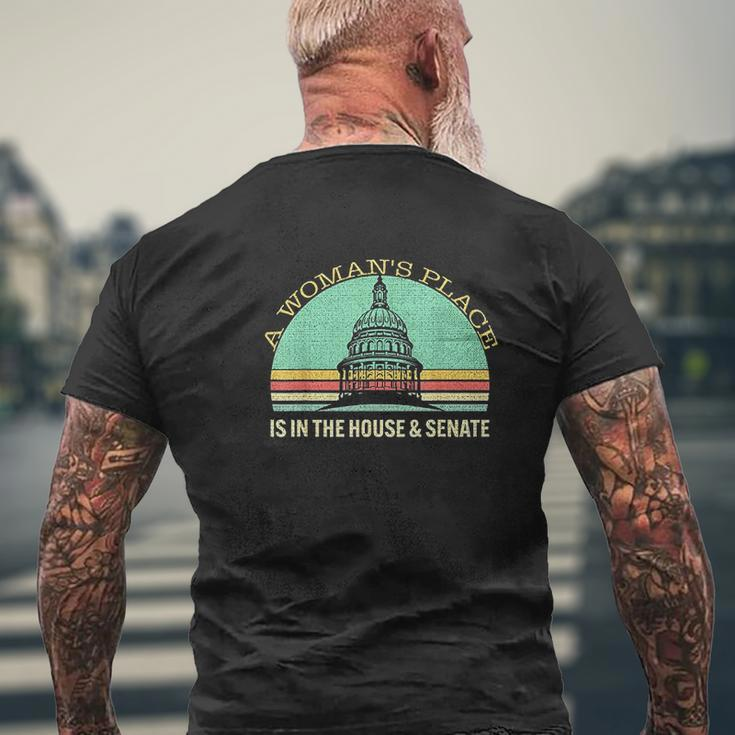 Vintage A Woman's Place Is In The House And Senate Mens Back Print T-shirt Gifts for Old Men