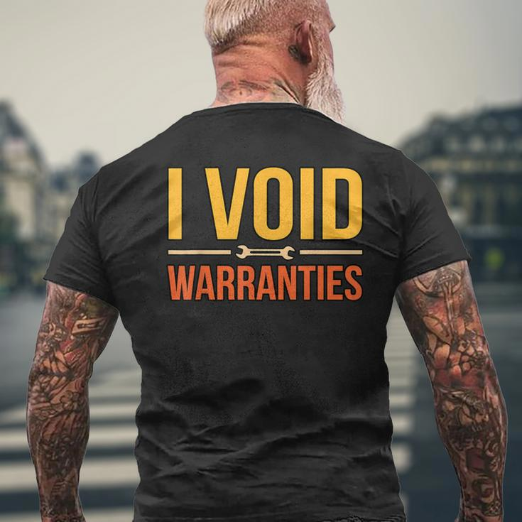 I Void Warranties Car Mechanic Auto Mechanics Work Graphic Men's T-shirt Back Print Gifts for Old Men