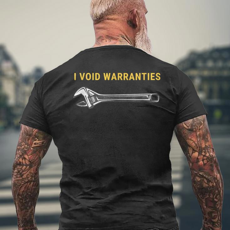 I Void Warranties Mechanic For Dad Men's T-shirt Back Print Gifts for Old Men