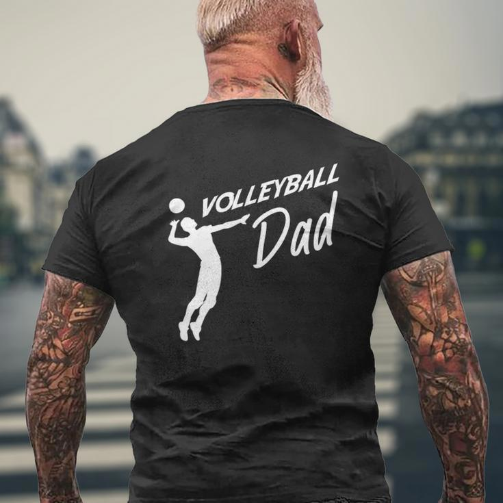Volleyball Father Volleyball Dad Father's Day Mens Back Print T-shirt Gifts for Old Men