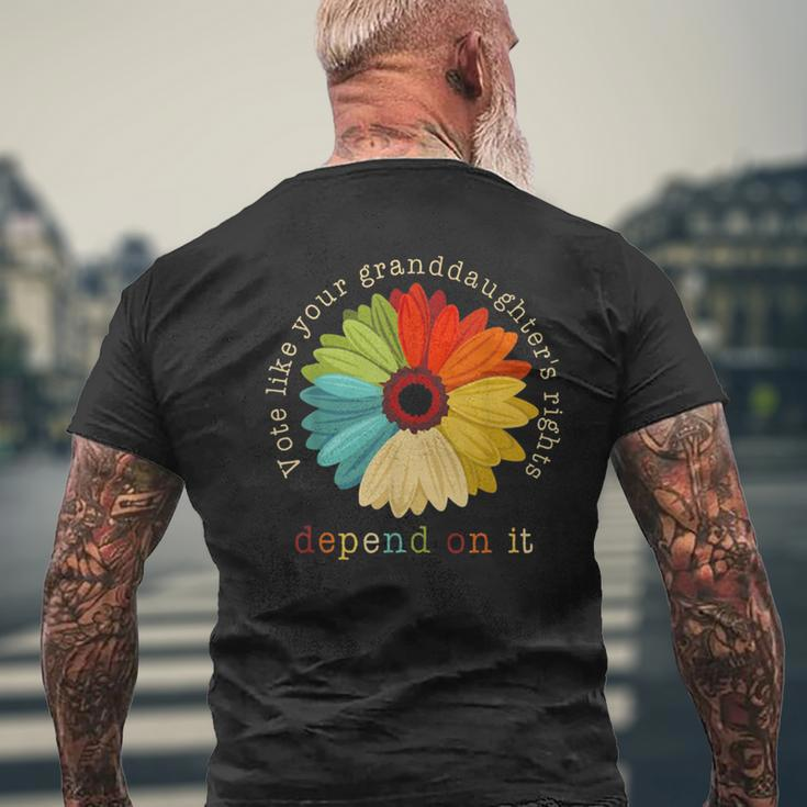 Vote Like Your Granddaughter's Rights Depend On It Feminist Men's T-shirt Back Print Gifts for Old Men
