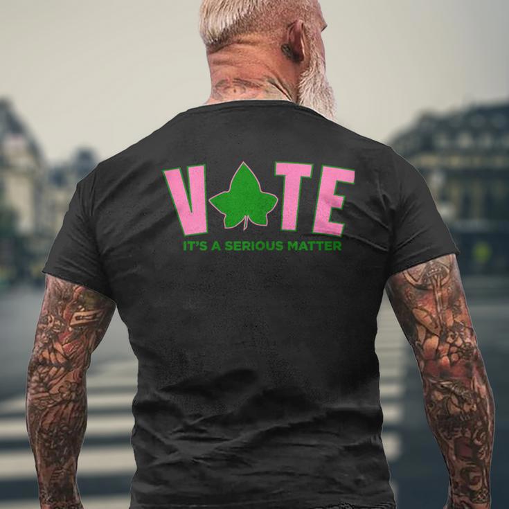 Vote Its A Serious Matter Pink And Green Men's T-shirt Back Print Gifts for Old Men