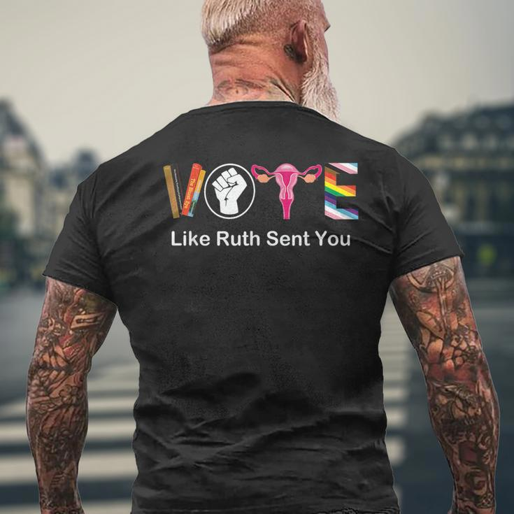 Vote Like Ruth Sent You Uterus Feminist Lgbt Apparel Men's T-shirt Back Print Gifts for Old Men