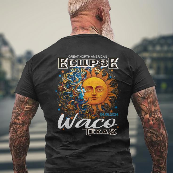 Waco Texas 2024 Total Solar Eclipse Cosmic April 8 Souvenir Men's T-shirt Back Print Gifts for Old Men